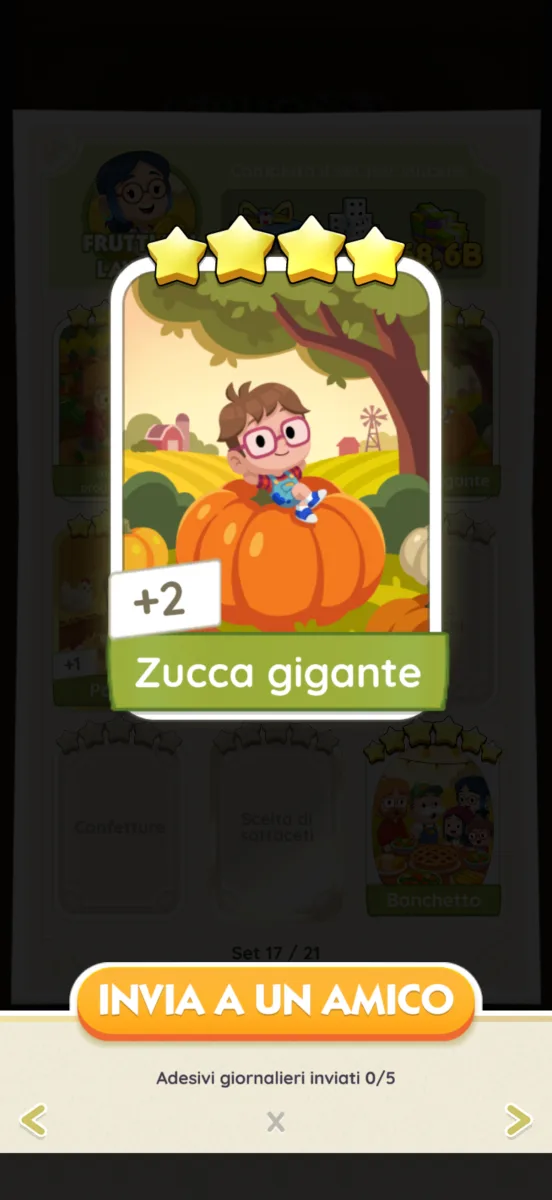 Adesivo 4 stelle 
Zucca gigante set 17