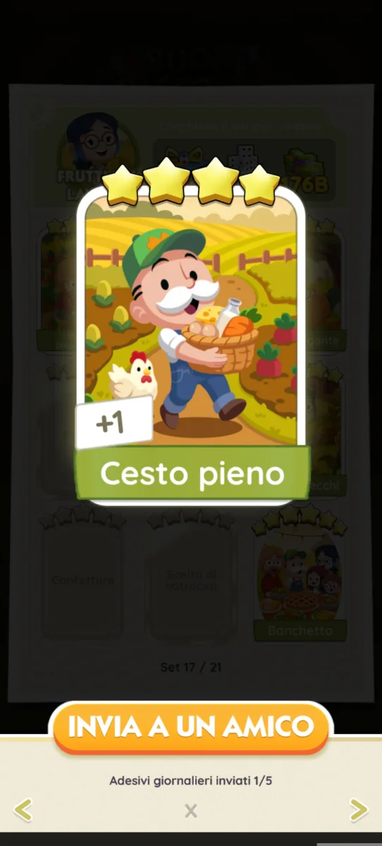 Adesivo 4 stelle 
Cesto pieno
Set 17